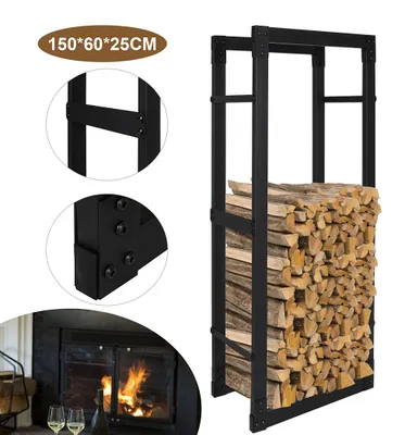 Produktbild von Eikuavons Kaminholzregal Brennholzständer 150*60*25CM wetterfestem Metall Brennholz Brennholzregal