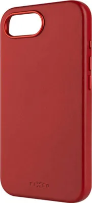 A red iPhone case is shown from a side angle against a white background.