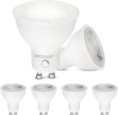 Produktbild von SSC-LUXon 6 Stück LED GU10 Leuchtmittel Strahler Reflektor Spot dimmbar mit 7W, 4000K neutralweiß, 38° Abstrahlwinkel, 230V