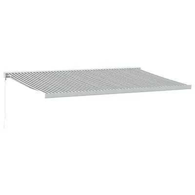 Produktbild von Markise Einziehbar Anthrazit und Weiß 5x3 m Stoff und Aluminium