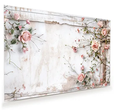 Produktbild von Glasbild 120x80cm in XXL für Wohnzimmer, Schlafzimmer Motiv Rosenblüten Eleganz