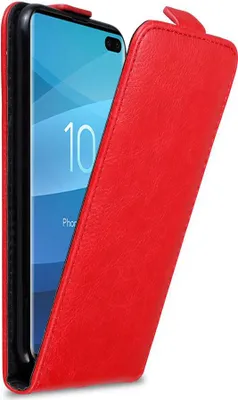 Obrázok produktu pre Cadorabo puzdro pre Samsung Galaxy S10 PLUS ochranné puzdro v červenej farbe Flipové puzdro na mobilný telefón Puzdro Kryt