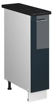 Image de Meuble de cuisine Vicco Fame-Line Bleu foncé brillant/Blanc 20cm, PT Anthracite, Model 62075