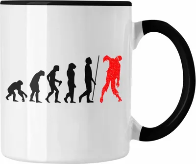 Produktbild von Trendation - Halloween Tasse Kürbis Dekoration Becher Evolution Zombie (Schwarz)