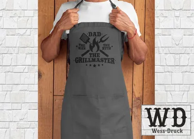 Produktbild von Wessdruck The Grillmaster Kochschürze Dunkelgrau Schwarz