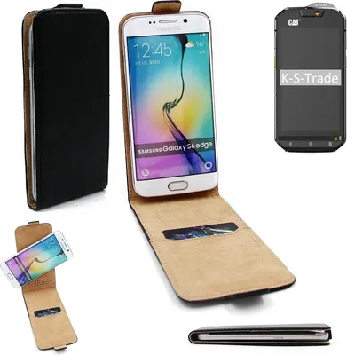 Produktbild von K-S-Trade® Kompatibel mit Cat S60 Flipstyle Schutz Hülle 360° Smartphone Tasche, schwarz, Case Flip cover