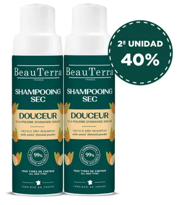 Imagen del producto de Champú en seco suave, pack de 2 unidades de 50 gramos, marca Beauterra