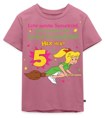 Produktbild von Spreadshirt Bibi Blocksberg Geburtstagsdesign 5 Jahre Kinder Premium T-Shirt, 134/140 (8 Jahre), Mauve