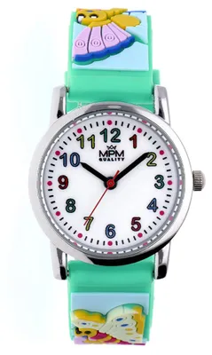 Produktbild von MPM-Quality Kinderuhr Kids Popular Legierung Silber 27 x 8 mm Armband Grün