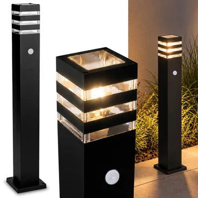 Produktbild von LUMILED Wegeleuchte Außen Pollerleuchte Außenstehleuchte Stehlampe mit Bewegungssensor PIR Gartenleuchte Wegelampe 80cm IP44 E27 Fassung max 13W