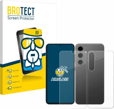 Produktbild von BROTECT Schutzglas für Samsung Galaxy S24 (Display+Rückseite) Schutzfolie Panzer Folie Glas Display Schutz klar
