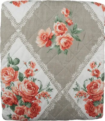 Immagine prodotto di Copriletto Clayre & Eef 140x220 cm Grigio Rosa Cotone Fiori