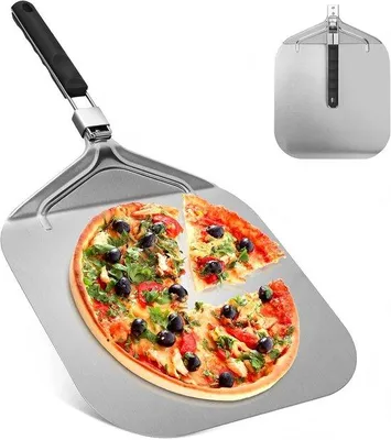 Produktbild von Famanu Pizzaschaufel perforiert - Edelstahl, faltbarer Griff