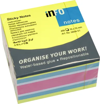 Immagine prodotto di inFO notes cubo per note adesive 75 x 75 mm Brilliantmix