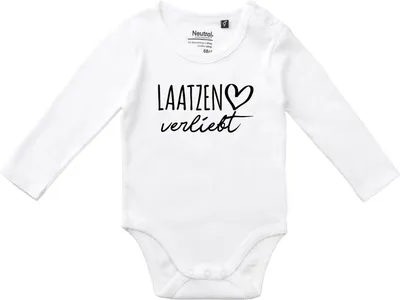 Produktbild von Huuraa Baby Body Laatzen verliebt 74 White  Baumwolle Fairtrade Langarmbody Geschenkidee