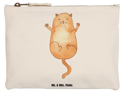 Produktbild von Mr. & Mrs. Panda Schlampermäppchen Katze Umarmen Grösse XL Große - Weiß - Geschenk, Etui, Cats, Familie, Stoffbeutel, Kosmetiktasche, Make-Up Tasche, Beauty Bag, Katzen