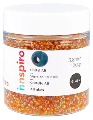Glasperlen rund, Aurora Boreale Metallic, 3,8 mm, 120 g