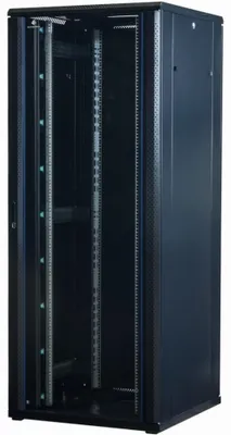 Produktbild von Rockstable 42 HE 19" Serverschrank mit Glastür, Freistehendes Gestell, 42U, 800 kg, Sperrschloss, Ablageschienen, Verstellbare Füße