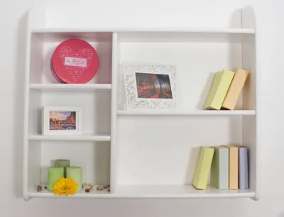 Produktbild von Hängeregal, Wandregal, Bücherregal - 100 cm breit, Kiefer Massivholz, Farbe: Weiß