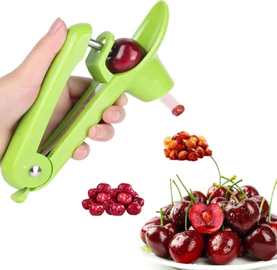 Produktbild von Kirschentkerner, Edelstahl-Entkerner, 7,87"*2,36", Grün