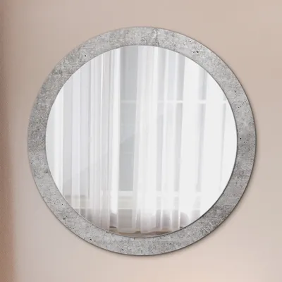 Produktbild von Ø90cm Modern Spiegel - Wandspiegel Wandmontage- Schlafzimmer - Grau Beton