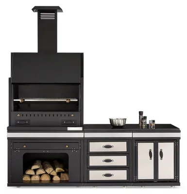 Immagine prodotto di Cucina da esterno moderna in acciaio inox nero
