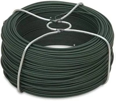 Produktbild von PolkaHome® Doppeldraht, Blumendraht, Binddraht, Pflanzendraht, Basteldraht, verzinkt und ummantelt, grün, 60 Meter x 1,4 mm