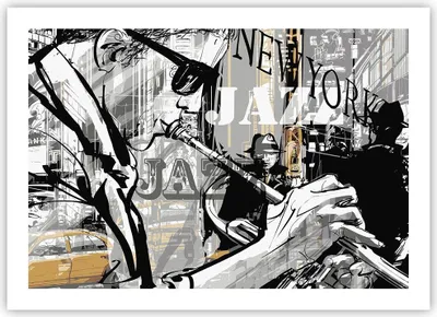 Produktbild von Poster - Poster ohne Rahmen - Jazz Musik Musiker - 70x50 cm - Wand Bild - Wanddeko - Wandbilder - Kunstposter - Wandposter - Bilder - Kunstdruck - Wanddekoration - Wandbild - P2XAA70x50-3792