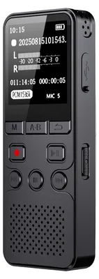 Produktbild von Digitaler Diktierrekorder mit 1,4-Zoll-TFT-Bildschirm und zwei Mikrofonen für Vorlesungen, Besprechungen, Unterricht und Interviews, 32 GB