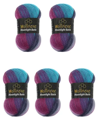 Productafbeelding van 5 x 100 g breiwol, 500 g kleurverloopwol met 20% wol