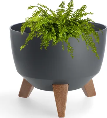 Obrázok produktu pre Plastový kvetináč KADAX "Luri", kvetináč s tromi zásuvnými podstavcami, antracitová farba, 24 cm