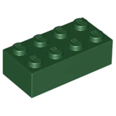 Obrázok produktu pre Lego® 2x4 kocky 3001 - 10 kusov tmavozelená
