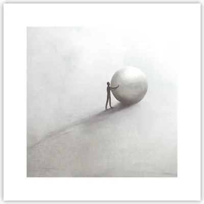 Produktbild von Poster - Poster ohne Rahmen - Sisyphus Arbeit Symbol - 30x30 cm - Wand Bild - Wanddeko - Wandbilder - Kunstposter - Wandposter - Bilder - Kunstdruck - Wanddekoration - Wandbild - P2XAC30x30-4752