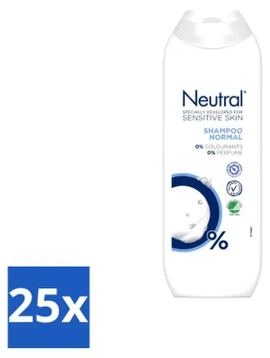 Imagen del producto de 25 champús neutros para pieles sensibles - 250 ml - Paquete económico - 25 unidades