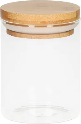 Produktbild von Glasbehälter "Bamboo" 0,35 l – Nachhaltiger Vorratsbehälter aus Borosilikatglas mit Bambusdeckel und Silikonring, Vorratsglas für die Küche - Transparent