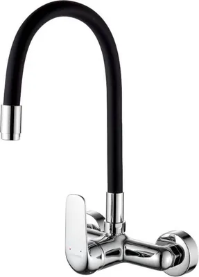 Produktbild von Kuchinox ELZA Wand-Spültischarmatur mit elastischen Auslauf chrom/schwarz