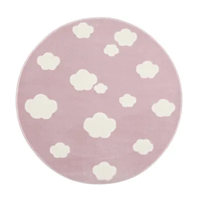 Produktbild von Livone Teppich Ø 133 cm Happy Rugs Sky Cloud Rosa - Weiß