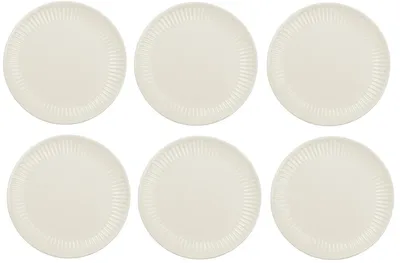 Produktbild von 6er Set Speiseteller Essteller MYNTE Butter Cream creme weiß D. 28cm Ib Laursen
