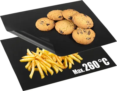 Produktbild von com-four® 2x Backpapier wiederverwendbar - Dauerbackfolie für Backofen bis 260 °C - Backofenfolie beidseitig antihaftbeschichtet - 32 x 42 cm