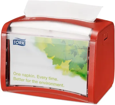 Produktbild von Serviettenspender Xpressnap Tischspender Kunststoff rot Packung mit 4 Stück
