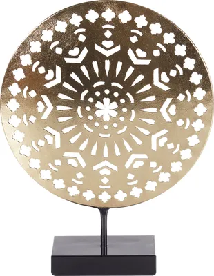 Produktbild von BELIANI Dekofigur Gold Metall 33 cm Hoch Lochmuster Modernes Design Handgemacht mit Standfuß Wohnzimmer Schlafzimmer Esszimmer Flur Küche Dekoration