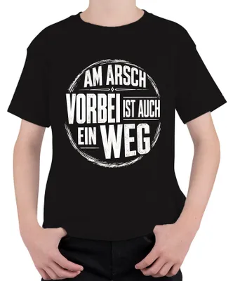 Immagine prodotto di "Am Arsch vorbei" è anche un modo divertente per esprimersi. Maglietta con scritta sarcastica, adatta a bambini, colore nero, taglia 128