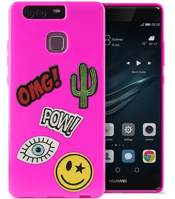 Productafbeelding van TPU beschermhoes met roze design voor de Huawei P9