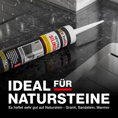Isolbau Neutralsilikon Anthrazitgrau 12 x 300 ml Natursteinsilikon Dichtstoff Fugen