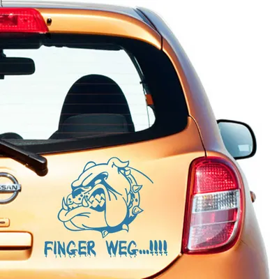 Produktbild von Aufkleber - Autoaufkleber "Finger Weg!" 40cm x 49cm hellblau - Tuning Carystyling Heckscheibe Auto