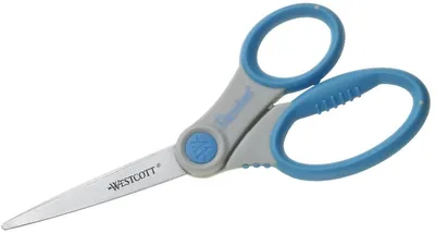 Produktbild von Schere Microban Softgrip 18,0 cm grau/blau Packung mit 6 Stück