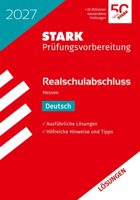 Produktbild von STARK Lösungen zu Deutsch - Realschulabschluss 2027 Hessen - Prüfungsvorbereitung