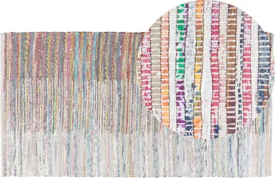 Produktbild von BELIANI Teppich Bunt 80 x 150 cm aus Baumwolle Kurzflor Rechteckig Handgewebt Modern