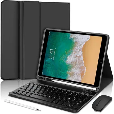 Image de Coque Clavier pour iPad Air 3 10,5 Pouces / iPad Pro 10,5 Pouces - avec Souris Sans Fil, Stylet et Clavier Bluetooth