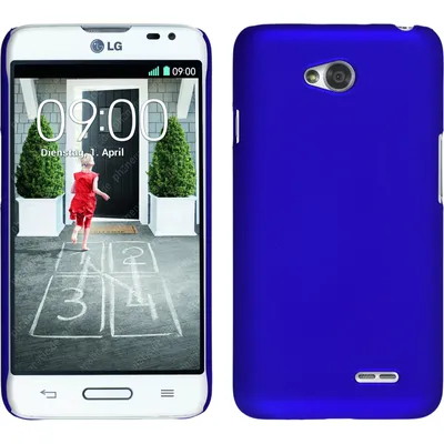 Produktbild von PhoneNatic Case kompatibel mit LG L70 - Hülle blau gummiert Hard-case + 2 Schutzfolien